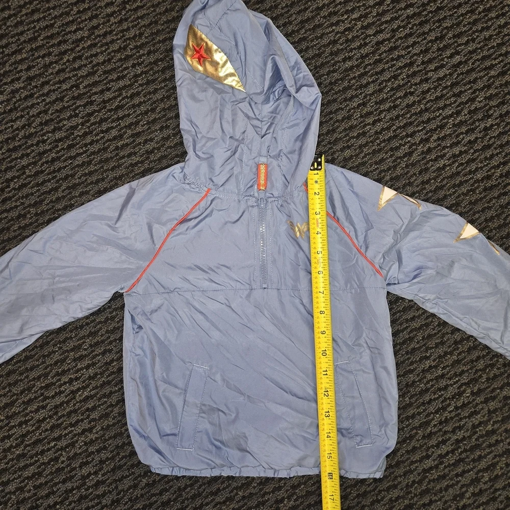 DC Comics Girls XS Wonder Woman Jacket Tiara Hood Windbreaker Pullover Costume 4